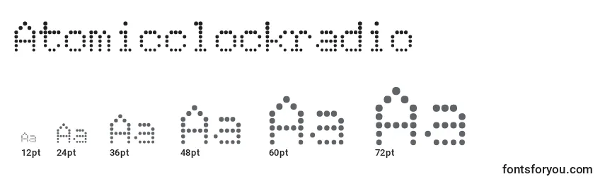 Размеры шрифта Atomicclockradio