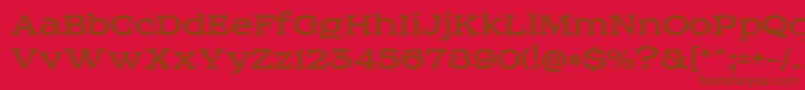 フォントSreda – 赤い背景に茶色の文字