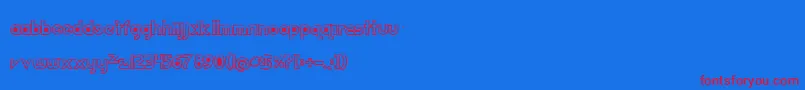 Echootf-Schriftart – Rote Schriften auf blauem Hintergrund