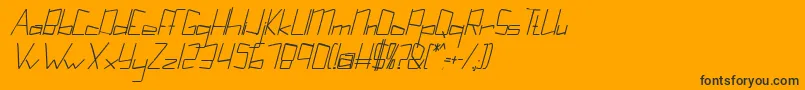 Fonte Kuppelultracondensebolditalickuppel – fontes pretas em um fundo laranja