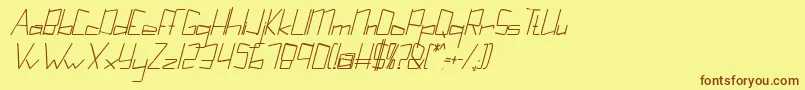 Подробнее о шрифте Kuppelultracondensebolditalickuppel Шрифт Kuppelultracondensebolditalickuppel – коричневые шрифты на жёлтом фоне