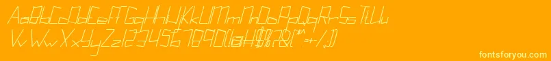 Weitere Informationen zur Kuppelultracondensebolditalickuppel-Schriftart Kuppelultracondensebolditalickuppel-Schriftart – Gelbe Schriften auf orangefarbenem Hintergrund