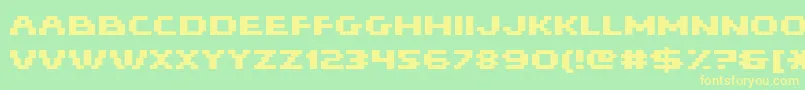 Hiskyflipperhibold-fontti – keltaiset fontit vihreällä taustalla