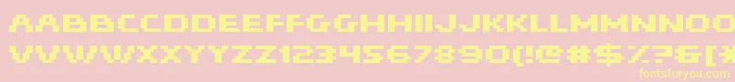 Hiskyflipperhibold-Schriftart – Gelbe Schriften auf rosa Hintergrund