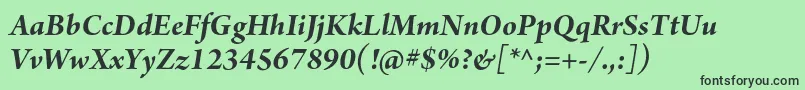 ArnoproBolditalicsubhead Font – Black Fonts on Green Background
