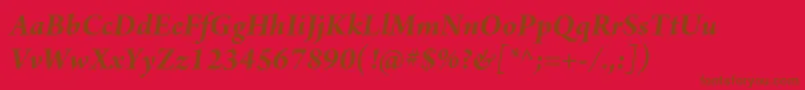 ArnoproBolditalicsubhead Font – Brown Fonts on Red Background