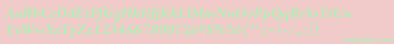 ArnoproBolditalicsubhead Font – Green Fonts on Pink Background