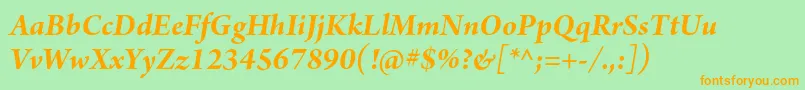 ArnoproBolditalicsubhead Font – Orange Fonts on Green Background