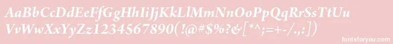 フォントArnoproBolditalicsubhead – ピンクの背景に白い文字