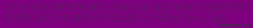 Omegaforceout11-Schriftart – Schwarze Schriften auf violettem Hintergrund