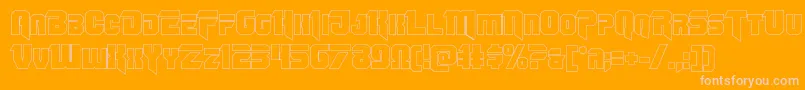 Omegaforceout11-Schriftart – Rosa Schriften auf orangefarbenem Hintergrund