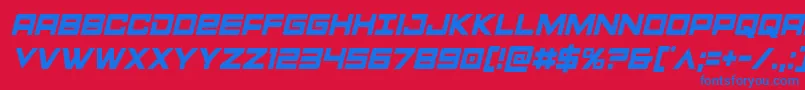 Montroccondital Font – Blue Fonts on Red Background