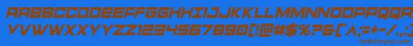Montroccondital Font – Brown Fonts on Blue Background