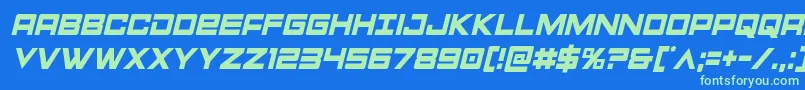 Montroccondital Font – Green Fonts on Blue Background