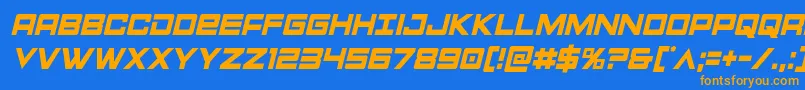 Montroccondital Font – Orange Fonts on Blue Background