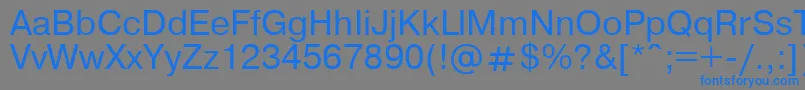 フォントPragmatica – 灰色の背景に青い文字