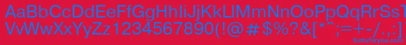 Pragmatica Font – Blue Fonts on Red Background