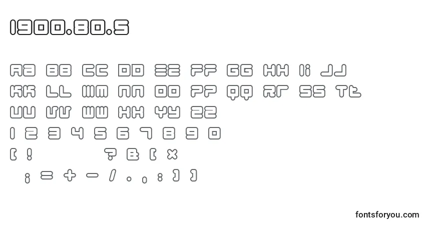 A fonte 1900.80.5 – alfabeto, números, caracteres especiais