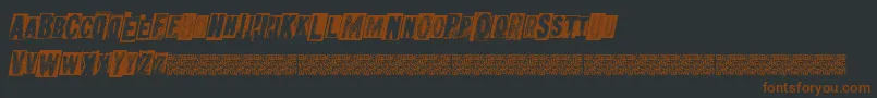 Metalblockultra-Schriftart – Braune Schriften auf schwarzem Hintergrund