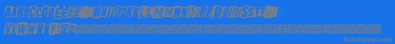 Metalblockultra-Schriftart – Graue Schriften auf blauem Hintergrund