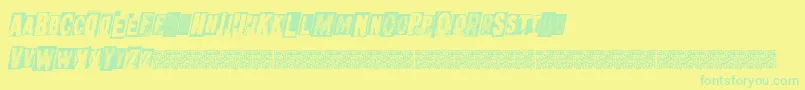 Metalblockultra Font – Green Fonts on Yellow Background