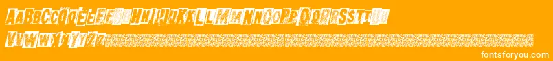 Metalblockultra-Schriftart – Weiße Schriften auf orangefarbenem Hintergrund