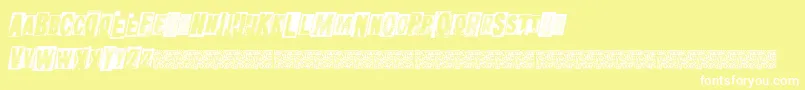Metalblockultra-Schriftart – Weiße Schriften auf gelbem Hintergrund