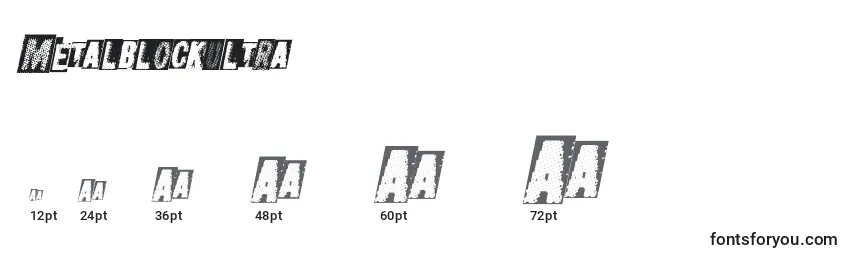 Размеры шрифта Metalblockultra