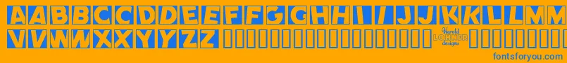 Fonte Comen – fontes azuis em um fundo laranja