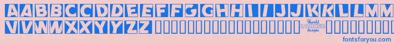 Comen Font – Blue Fonts on Pink Background