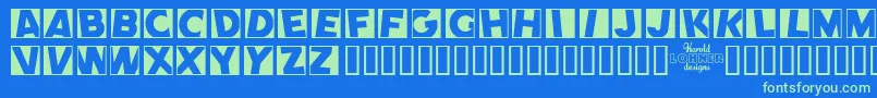 Comen Font – Green Fonts on Blue Background