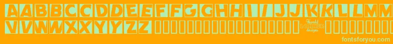 Comen Font – Green Fonts on Orange Background