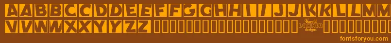 Comen Font – Orange Fonts on Brown Background
