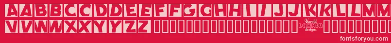 Comen Font – Pink Fonts on Red Background