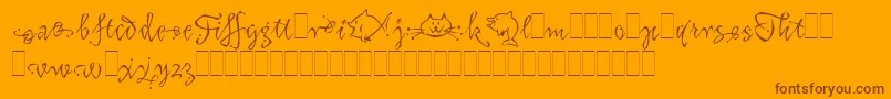 フォントKatfishAltsLetPlain.1.0 – オレンジの背景に茶色のフォント