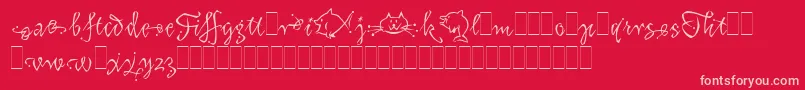 KatfishAltsLetPlain.1.0 Font – Pink Fonts on Red Background