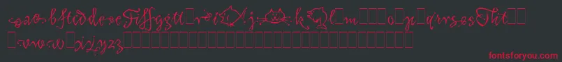 KatfishAltsLetPlain.1.0 Font – Red Fonts on Black Background