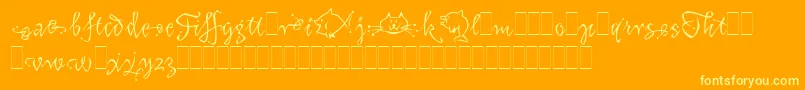 Шрифт KatfishAltsLetPlain.1.0 – жёлтые шрифты на оранжевом фоне