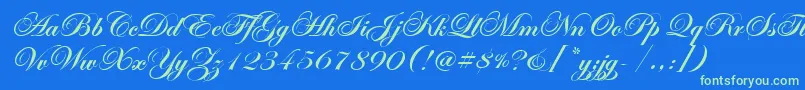 EasyStreetEpsBold Font – Green Fonts on Blue Background