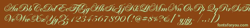 EasyStreetEpsBold Font – Green Fonts on Brown Background