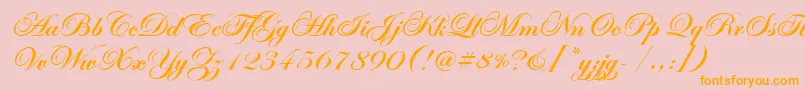 EasyStreetEpsBold-Schriftart – Orangefarbene Schriften auf rosa Hintergrund