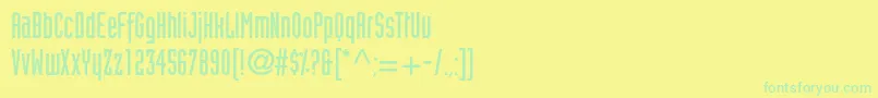 フォントBlitsonec – 黄色い背景に緑の文字