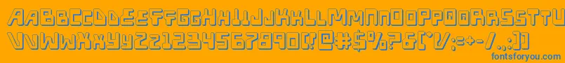 Xped3D Font – Blue Fonts on Orange Background