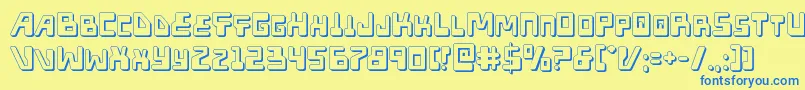 Xped3D Font – Blue Fonts on Yellow Background