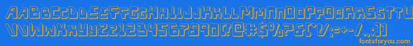 Xped3D Font – Orange Fonts on Blue Background