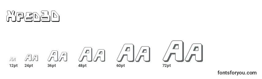 Xped3D Font Sizes