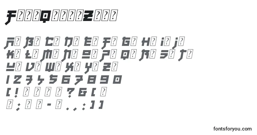 Fuente FujiQuakeZone - alfabeto, números, caracteres especiales