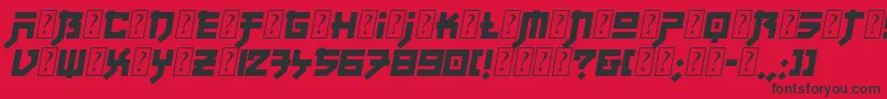 フォントFujiQuakeZone – 赤い背景に黒い文字