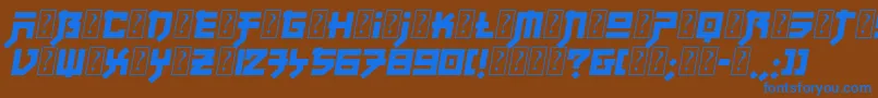 フォントFujiQuakeZone – 茶色の背景に青い文字