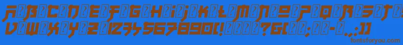 FujiQuakeZone Font – Brown Fonts on Blue Background